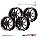 MID RACING/R10 ロードスター ND系 アルミホイール4本セット【17×7.0J 4-100 INSET45 クリスタルブラック/リムポリッシュ+レッド】(2)