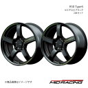 MID RACING/R50 TypeS リーフ ZE0/AZE0 アルミホイール2本セット【17×7.0J 5-114.3 INSET48 セミグロスブラック】(2)