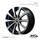 MID WHEELS/RX-01 タント L375/L385 アルミホイール1本【14×4.5J 4-100 INSET45 ブラックポリッシュ/アンダーカットブルー】(2)