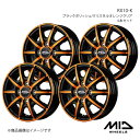 MID WHEELS/RX10-K ミラ イース 350/360系 アルミホイール4本セット【14×4.5J 4-100 INSET45 ブラックポリッシュ/クリスタルオレンジクリア】