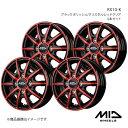 MID WHEELS/RX10-K スペーシア MK53S アルミホイール4本セット【14×4.5J 4-100 INSET45 ブラックポリッシュ/クリスタルレッドクリア】