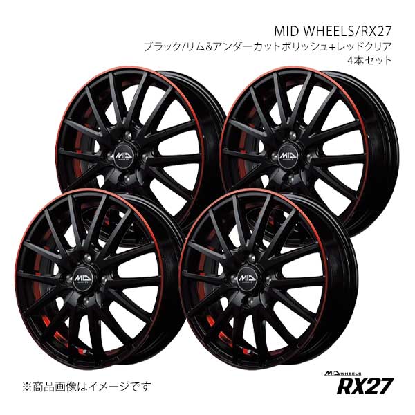 MID WHEELS/RX27 ソニカ L405S/L415S アルミホイール4本セット【15×4.5J 4-100 INSET45 BPR】F74754543345039N×4