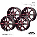 MID WHEELS/S810 CT 10系 アルミホイール4本セット【17×7.0J 5-100 INSET50 ブラックポリッシュ+レッドクリア】(2)