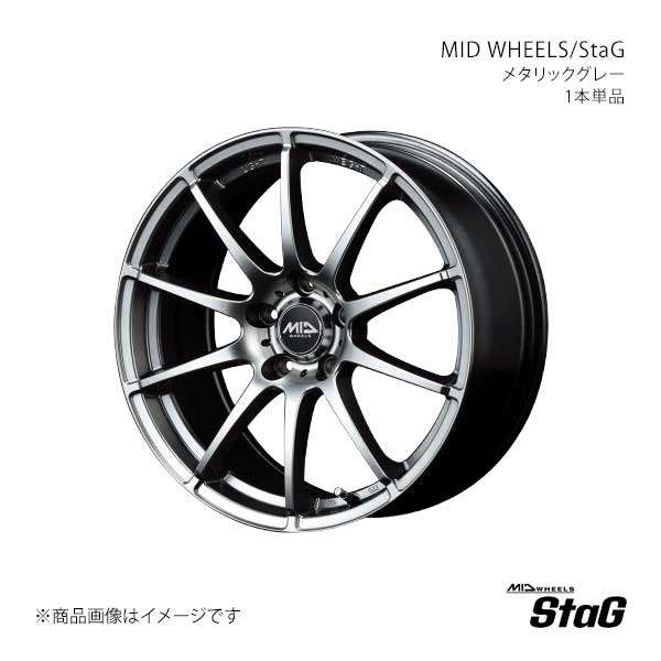 MID WHEELS/StaG レガシィB4 BM9 アルミホイール1本【17×7.0J 5-100 INSET48 MGR】S766770533480A1N