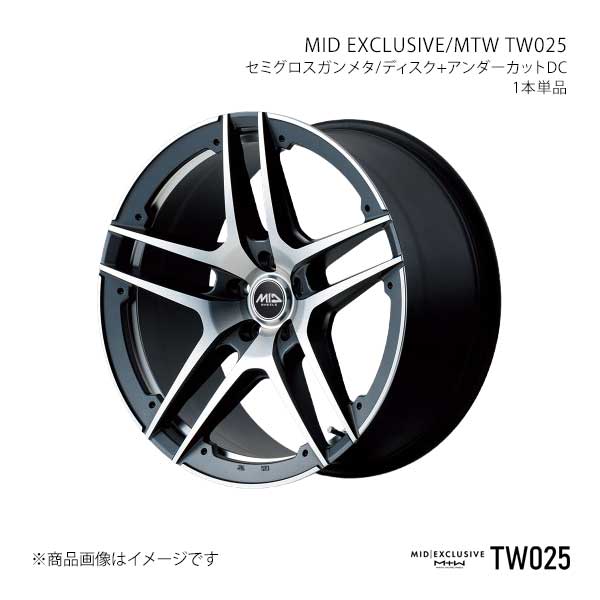 MIDエクスクルーシブ/MTW TW025 アルミホイール1本【19×8.5J 5-114.3 INSET35 SGU...