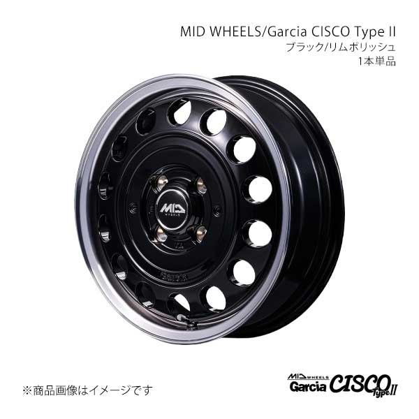 MID WHEELS/Garcia CISCO TypeII スペーシア MK32S アルミホイール1本【14×4.5J 4-100 INSET45 BRP】D70644543345BKP0