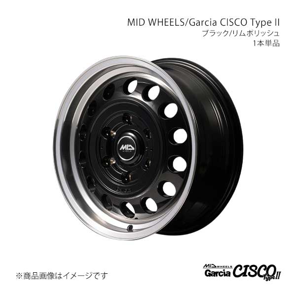 MID WHEELS/ガルシアシスコ タイプ2 アルミホイール1本【16×6.5J 6-139.7 INSET38 BRP】MID WHEELS/Garcia CISCO TypeII D7066656D338BKP0×1