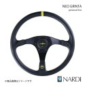 NARDI ナルディ personal(パーソナル) TROPHY(トロフィー) ブラックレザー/イエローステッチ/イエローロゴ/ブラックスポーク 直径350m...
