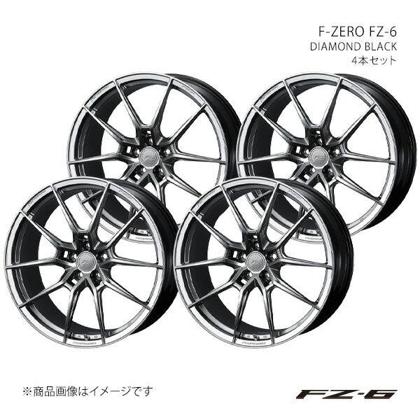 F-ZERO FZ-6 エフゼットシックス ホイール 4本セット 0041866×4 【18×8.0J 5-112 INSET48 DIAMOND BLACK】