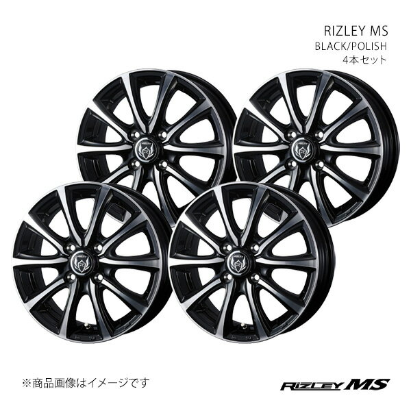樂天商城 - RIZLEY MS ライツレー エムエス ホイール 4本セット 0041639×4 【14×4.5J 4-100 INSET45 BLACK/POLISH】