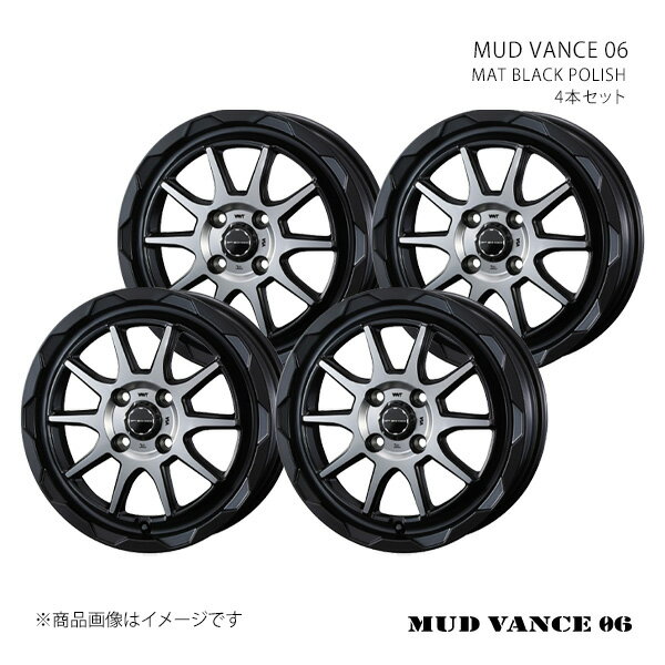 乐天商城 - MUD VANCE 06 マッドヴァンス ゼロシックス ホイール 4本セット 0039805×4 【12×4.0J 4-100 INSET40 MAT BLACK POLISH】