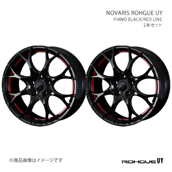NOVARIS フェアレディZ Z33/ノーマルキャリパー アルミホイール 2本セット 0042165×2【17×7J 5-114.3 INSET42 BK/RED】