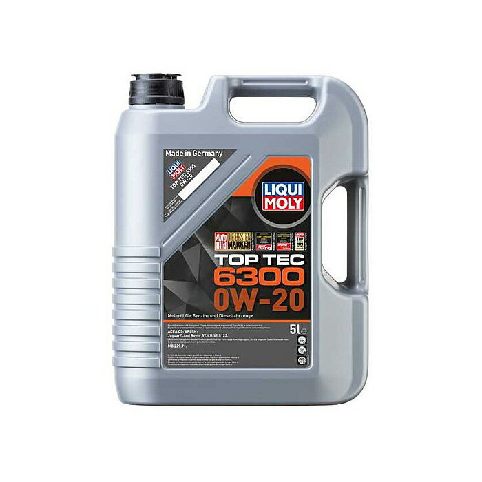 トップテック6300. SAE 0W-20　API:SN.　ACEA:C5.　容量:5リットル (LIQUI MOLY:21217) 