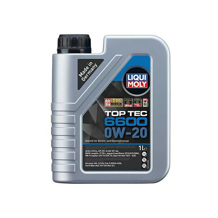 21410. トップテック6600. SAE 0W-20　API:SP.　ACEA:C5/C6.　容量:1リットル (LIQUI MOLY) [北海道.沖縄.離島は出荷不可]