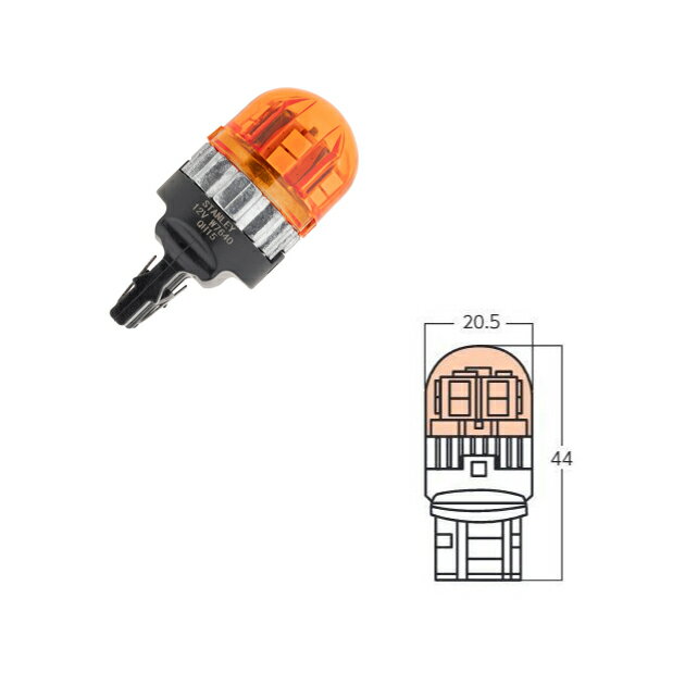 Rakuten - CW4500. LEDバルブスタンダード　互換電球タイプ:T20(WX3 × 16d).　発光色:アンバー [北海道.沖縄.離島への出荷は行えません]