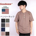 GOODWEAR グッドウェア good wear ヘンリーネック Tシャツ ボタン ビッグ メンズ レディース 無地 カットソー コットン レイヤード ゆったり 2522 マリン