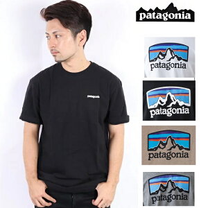 パタゴニア PATAGONIA Tシャツ フィッツロイ ホライゾンズ レスポンシビリティーFitz Roy Horizons Responsibili-Tee P-6 LOGO RESPONSIBILI-TEE WHI WHITE BLk Black 正規品 T SHIRTS アウトドア ギフト 母の日 登山