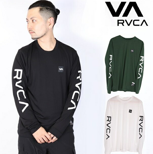 RVCA ルーカ ロンT ロングスリーブ Tシャツ スポーツライン 2X LS 2022 ラッシュガード ジムウェア 通気性 速乾 長袖 ビッグロゴ ティーシャツ サーフ おしゃれ かわいい 西海岸 カリフォルニア カップルコーデ リンクコーデ インスタ ペアルック プリント