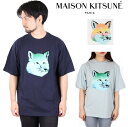 メゾンキツネ Tシャツ メンズ メゾンキツネ Maison kitsune Tシャツ メンズ レディース T フランス ユニセックス 男女兼用 カットソー コットン ロゴ 23ss 2023 新作 父の日 カップルコーデ リンクコーデ VIBRANT FOX HEAD EASY