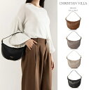 CHRISTIAN VILLA クリスチャンヴィラ ハンド バッグ ハーフムーンバッグ 2WAY ショルダーバッグ レディース イタリア製 牛革 レザー 5238