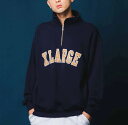 エクストララージ X-LARGE HALF ZIP PULLOVER SWEAT ハーフジップ プルオーバー スウェット トレーナー 刺繍 裏毛 人気 トレンド ブラック ブラウン ネイビー アッシュ グレー 裏毛素材 保温性 吸水性 101224012004 xlarge