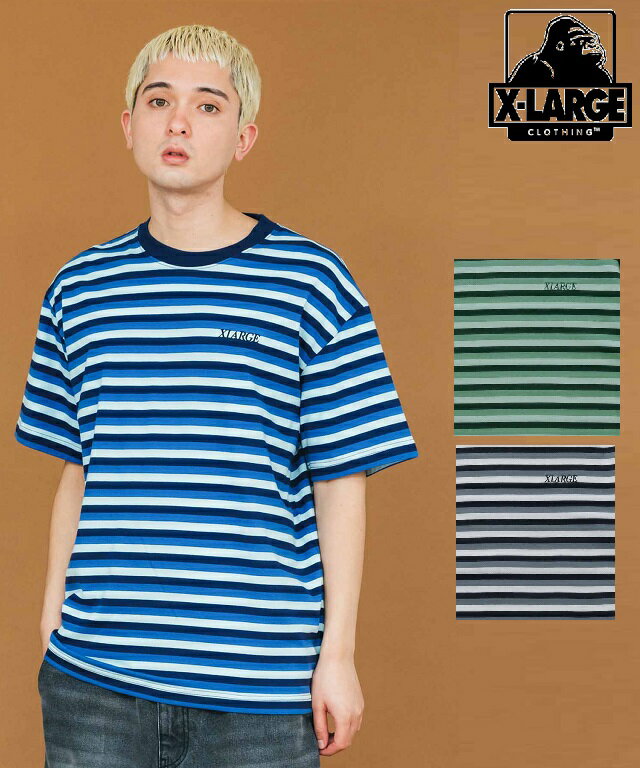 エクストララージ Tシャツ 半袖 XLARGE STRIPED S/S TEE Tシャツ ストライプ柄 カットソー メンズ トップス ショートスリーブシンプル 人気 定番 贈り物 プレゼント 101231011017