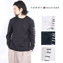 トミー ヒルフィガー ペアTシャツ TOMMY HILFIGER ロンt トミーヒルフィガー Tシャツ メンズ 長袖 M VERTICAL HILFIGER LS TEE ロゴ 刺繍 半レディース ユニセックス トミー tommy jeans 長袖Tシャツ