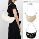 CHRISTIAN VILLA クリスチャンヴィラ ハンド バッグ ハーフムーンバッグ 2WAY ショルダーバッグ レディース イタリア製 牛革 レザー 6201