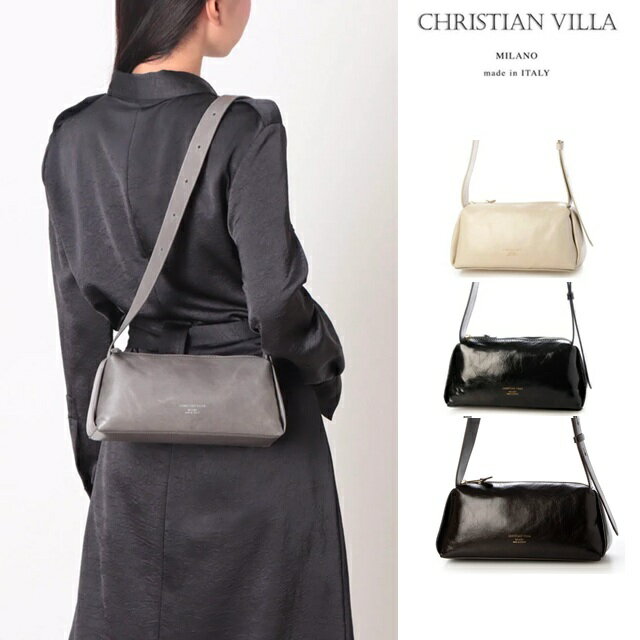 CHRISTIAN VILLA クリスチャンヴィラ ハンド バッグ 2WAY ショルダーバッグ レディース イタリア製 牛革 ブラック レザー 6268 MINI SHOULDER BAG journal standard