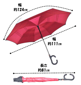【送料無料 あす楽】ワンタッチ 自動開き 逆さま傘 逆さ傘 さかさま傘 日傘 濡れない傘 二重傘 晴雨傘 UVカット撥水加工 日傘 梅雨 雨期
