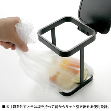 ゴミ箱 蓋付きポリ袋エコホルダー タワー 三角コーナー タワー キッチン tower アウトドア 簡易ゴミ箱 皮むき 生ゴミ シンプル おしゃれ ホワイト ブラック 山崎実業 YAMAZAKI