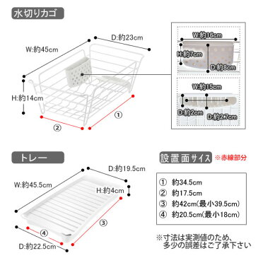 ラクール Lacour 水切りラック Ag抗菌加工 S-size スリム 水が流れる シンク上 水切りカゴ リッチェル richell おしゃれ 抗菌 水切り