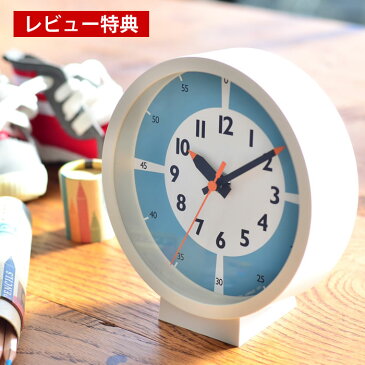 レムノス ふんぷんくろっく with color for table 置き時計 掛け時計 YD18-05 lemnos fun pun clock レッド ブルー イエロー グリーン 知育 子供用 置き掛け兼用 かわいい シンプル スイープムーブメント 幼稚園 保育園 日本製 プレゼント ギフト ||