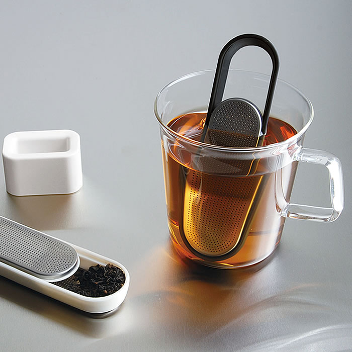 キントー KINTO ループティーストレーナー LOOP TEA STRAINER ホワイト ブラック ステンレス 茶こし 茶葉 紅茶 スティック スタンド付き 一人用 おしゃれ シンプル