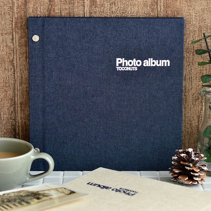 フォトアルバム トコナッツ アルバム スクエア型 リネン 麻 デニム 写真 L判 スクラップアルバム エコー写真 マタニティ ベビーアルバム 卒園アルバム 卒業...
