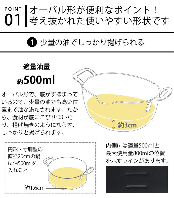 【レビュー特典付】 日本製 鉄製 揚げ鍋 ai...の紹介画像2