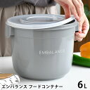 EMBALANCE エンバランス フードコンテナー 6L 保存容器 プラスチック ぬか漬け 容器 ぬか床 漬け床 食品 おしゃれ 梅干し 保存 グレー 丸形 鮮度保持 かわいい 密閉 発酵食品 日本製 作り置き キッチングッズ シンプル