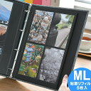 PDフォトアルバム 【ML(A4)サイズ用 粘着リフィル5枚入り】 リング式フォトアルバム 粘着台紙 リフィル 手作り アルバム 黒台紙 写真 DELFONIC...