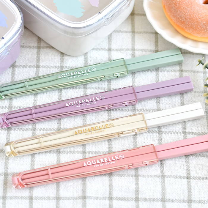 弁当 箸 サブヒロモリ アクアレール 抗菌箸&ハーフケース 箸 食洗機対応 箸セット 携帯 可愛い 18cm ピンク セット ホワイト かわいい 日本製 お弁当...