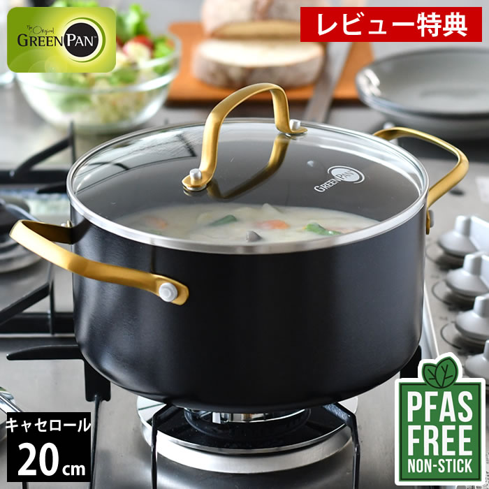 ڥӥ塼ŵա ξ 20cm GREENPAN ꡼ѥ 㥻 20cm 饹դ ȥǥ ꡼ѥ  ...