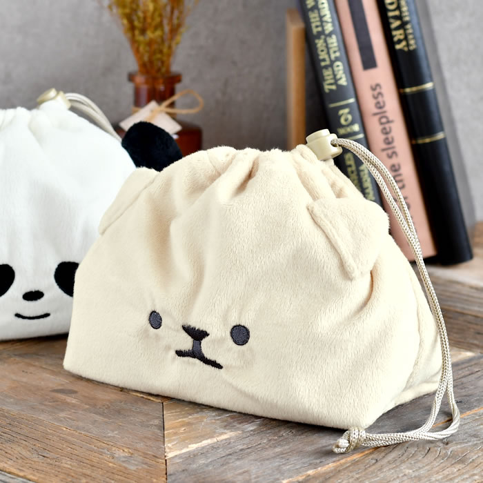 【12月1日はポイント最大10倍祭!】ランチバッグ おしゃれ サブヒロモリ ムームー フェイス巾着 ランチ巾着 子供 お弁当 弁当袋 うさぎ 女子 ポリエステル...