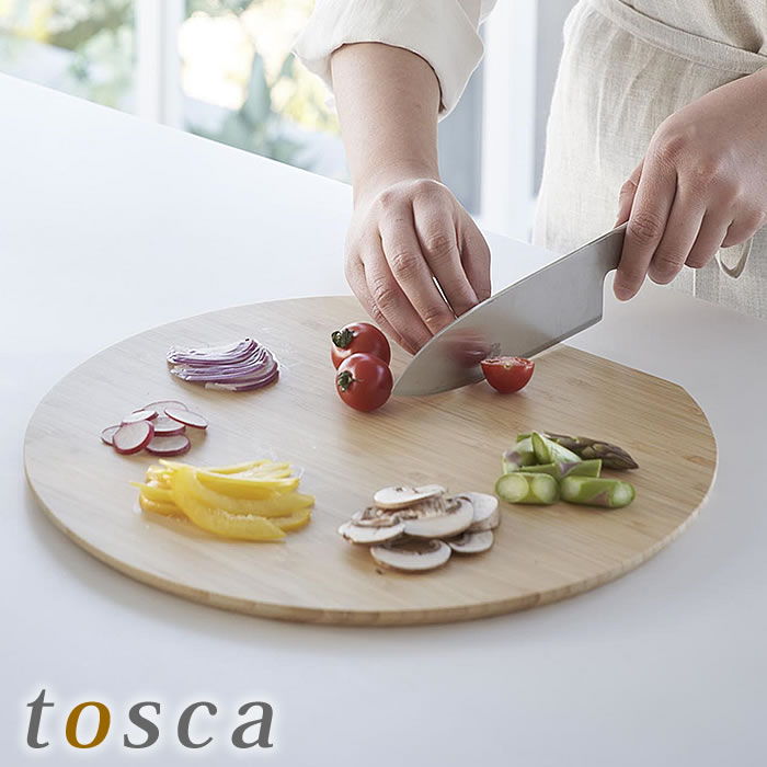 Other - まな板 丸 まな板 トスカ 丸型 tosca まないた 竹製 カッティングボード おしゃれ 北欧 サービングボード 両面 3696 ホワイト ナチュラル 竹 プレート 山崎実業 yamazaki ヤマジツ 丸形 薄型