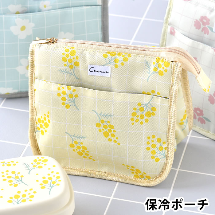 【11月25日はポイント最大10倍祭!】弁当袋 保冷 シェリール ランチポーチ お弁当袋 おしゃれ 花柄 ポケット 女子 ランチバッグ 保冷ポーチ 保温 手洗い...