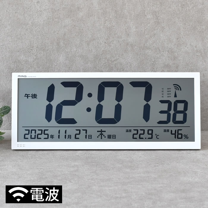 商品名 大型電波掛時計グランタイム W-780 商品詳細 サイズ 約 W55.1×D3×H22.6cm 重量 約1400g 素材 枠：プラスチック 風防：ガラス 仕様 保証期間：お買い上げ日より1年間 単3形アルカリ乾電池6本（別売）使用 ...