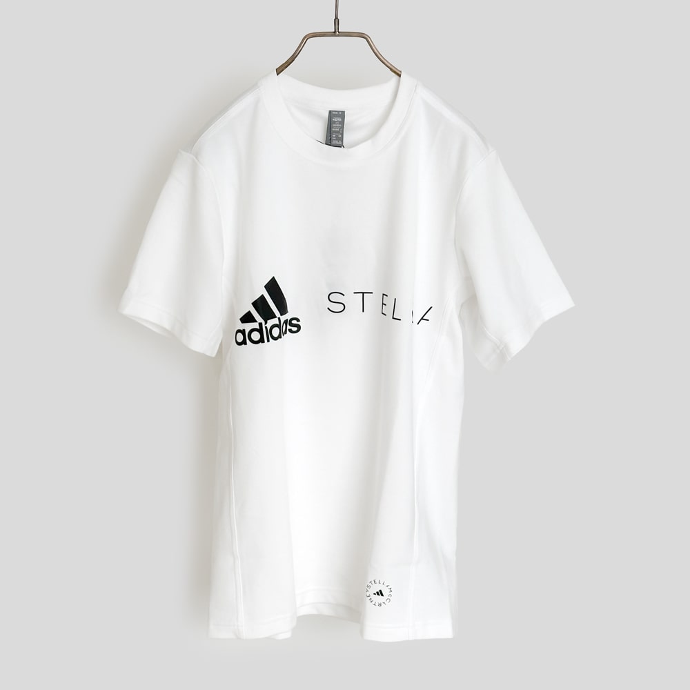 ADIDAS BY STELLA MCCARTNEY [アディダス バイ ステラ マッカートニー]ロゴ 半袖Tシャツ3S HB7401 WHITE ホワイトコラボ / スポーティー / ジム / トレーニング / オーガニックコットン /のサムネイル