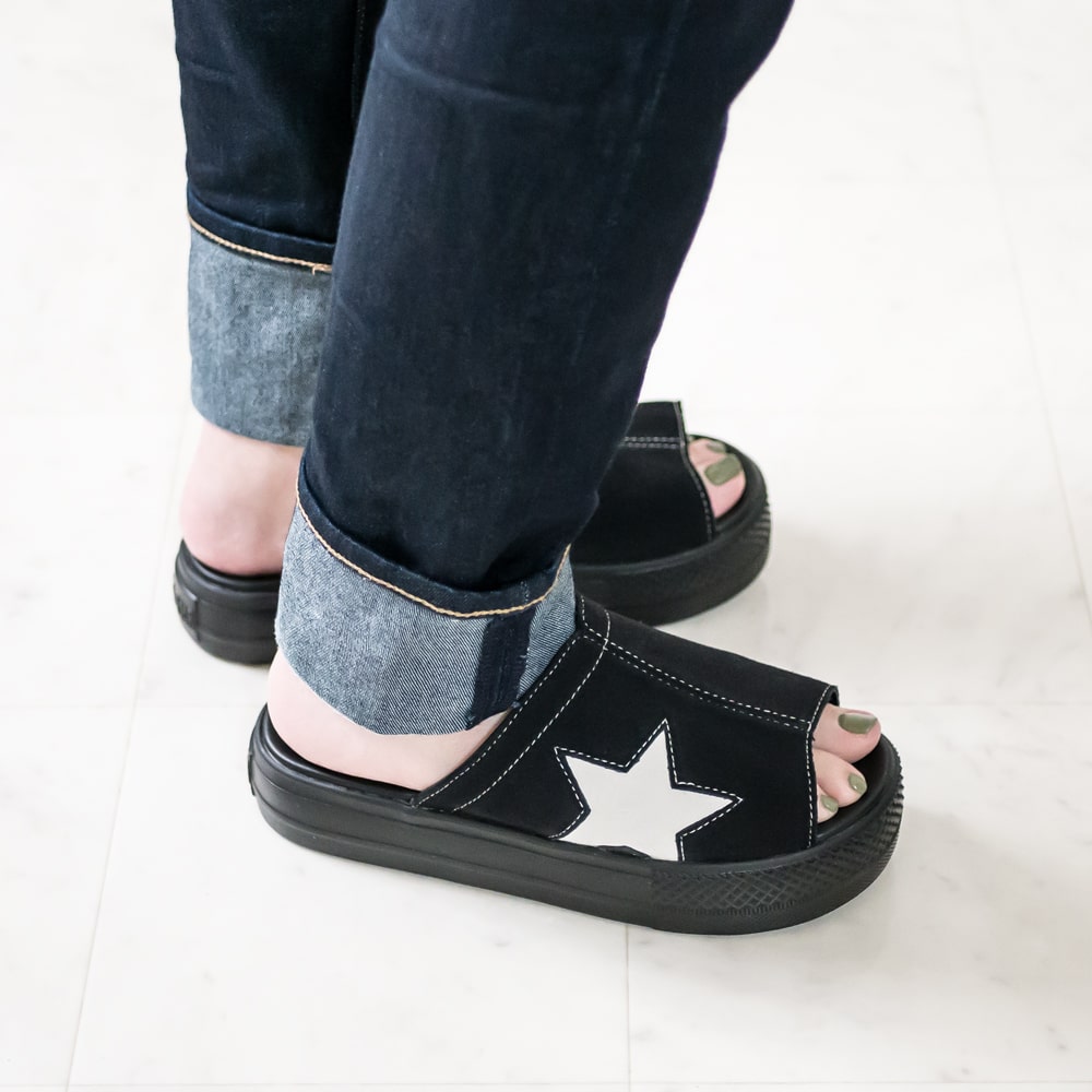 CONVERSE[コンバース]CV SANDAL PLTS SUEDECV サンダル PLTS スエード21S 35500260 ブラックカジュアル / 厚底 /