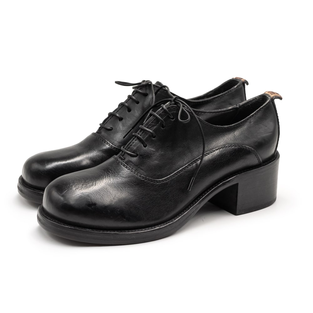 【期間限定20%off】MOMA [モマ]オックスフォードチャンキーヒールシューズ3A 72301 NERO ブラックインポート / 本革 / レザー / セレクト / モード / レースアップ / ブーティ /