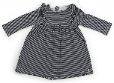 プチバトー PETIT BATEAU ワンピース 80 女の子 ネイビー・ホワイト 子供服 ベビー服 キッズ アウトレット ユーズド 【中古】キッズ・ベビー・マタニティ