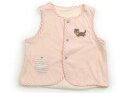 ラブ&ピース&マネー Love&Peace&Money ベスト 70 女の子 サーモンピンク・ボーダー・クリーム 子供服 ベビー服 キッズ アウトレット ユーズド 【中古】キッズ・ベビー・マタニティ