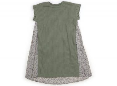 アプレレクール apres les cours ワンピース 110 女の子 モスグリーン・花柄 子供服 ベビー服 キッズ アウトレット ユーズド 【中古】キッズ・ベビー・マタニティ